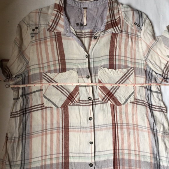 Free People Plaid Button Down Long Sleeve Shirt - Picture 5 of 8